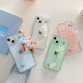Miniatyrbild 2 av 4: Genomskinligt phone case för Iphone 13/12/11 Pro Max Mjukt cover med blomsterkedjearmband Pink iPhone 13