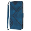 Miniatyrbild 2 av 5: Line Pattern PU case för iPhone 15 Plus Blue