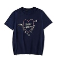 Miniatyrbild 2 av 3: Harry Styles Fine Line Printed T-shirt Damer Herr Casual Kortärmade Tshirts Navy XXL