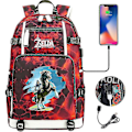 Miniatyrbild 3 av 4: Zelda Breath Of The Wild Eye Game USB ryggsäck - Cosplay skolväska för Botw-fans - Unisex bärbar väska för resor och spel, perfekt för stud 9