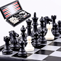 Miniatyrbild 4 av 5: Blå 3 i 1 vikbar magnetiskt brädspel Intelligent leksak null none