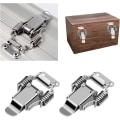 Miniatyrbild 5 av 5: 4 delar rostfritt stål klämma Spärr Spak Lås Box Spärr Spak Spärr Dörr Hasp Vipp Spärr Fjäder null none