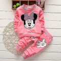 Miniatyrbild 1 av 2: Baby Barn Flickor Minnie Mouse Sweatshirt Top Byxor Set Outfits Kläder 2-3 Years Coral