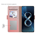 Miniatyrbild 3 av 5: För Asus Rog Phone 5 Spegelfunktion Magnetisk stängning Pu Läder Phone case Folio Flip Stand Korthållare Cover Rose Gold