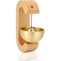 Miniatyrbild 1 av 5: Butiksklocka för dörröppning, magnetiskt fäst trädörrklocka Gyllene dekorativ ingångsdörrklocka med mässingsklocka Light brown beech