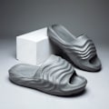 Miniatyrbild 3 av 5: Strandtofflor för män Modesandaler Utomhus Halkfria inomhusskor 3B3069 Gray 41-42