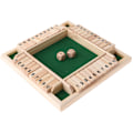 Miniatyrbild 1 av 3: Shut The Box Brädspel 2-4 Spelare Fyrsidigt Träbordsspel Med 1-10 Nummer Inristade För Fest Klubb Drickande default none