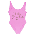 Miniatyrbild 1 av 5: S-3xl Print Team Brud Baddräkt i ett stycke Kvinnor Badkläder Bachelorette Party Baddräkt Sommar Beatchwear Baddräkt rose pink L