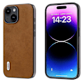 Miniatyrbild 1 av 4: ABEEL Cowhide Texture PU case för iPhone 15 Brown