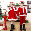 Miniatyrbild 2 av 2: Barn Barn Jul Cosplay Jultomte Kostym Baby X-mas Outfit 3/4- set Klänning/byxor+toppar+hatt+kappa+bälte För pojkar Flickor 80 Girl
