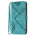 Miniatyrbild 2 av 5: Line Pattern PU case för iPhone 15 Plus Light blue