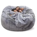 Miniatyrbild 3 av 5: Lazy Sofa Bean Bag Konstgjord päls Bean Bag Bean Bag (135cm*65cm, snögrå) null none