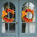 Miniatyrbild 5 av 5: Thanksgiving Simulering Krans Höst Pumpa Vine Krans Dörr Hängande Skördefestdekorationer Orange none