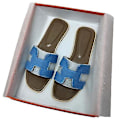 Miniatyrbild 1 av 4: Dam sommartofflor, ytterkläder, all-match flip-flops, strand platta sandaler och tofflor blue EU 41