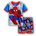 Miniatyrbild 1 av 2: Barn Marvel Dc Superhjältekläder Sommar Kortärmad T-shirt Shorts Pyjamas Set Sovkläder Spiderman A 2-3 Years