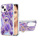 Miniatyrbild 1 av 4: TPU- case med skarvmarmormönster för iPhone 15 Dark purple