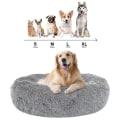 Miniatyrbild 2 av 2: Tvättbar Lugnande Bekväm Donut Style Plysch Katt- eller Hundsäng Light Grey 3XL 100cm