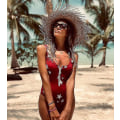 Miniatyrbild 4 av 5: Barn Flickor Mermaid Tail Bikini Set Badkläder Baddräkt Simdräkt Hög kvalitet Red 110