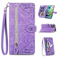 Miniatyrbild 1 av 4: Case För Iphone 13/13 Pro Wallet Telefon Case För Iphone 13 Mini Zipper Wallet Flip Case För Iphone 13 Pro Max purple for iPhone 13