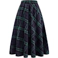 Miniatyrbild 2 av 5: Dam Maxikjolar Tartan Ull Lång Varm med resår i midjan Plus Size