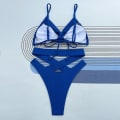 Miniatyrbild 5 av 5: Baddräkt Dam Baddräkt Dam Print Set Baddräkt Tvådelad BH Badkläder Beachwear Tankini Baddräkter för kvinnor Blue M