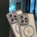 Miniatyrbild 5 av 5: Magsafe Magnetic Luxury Plating Bling Rhinestones Diamond Sparkly Shockproof Case För Iphone 15 Pro Max 15 Ultra Gold