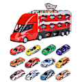 Miniatyrbild 1 av 5: Toddler Lastbilstransportfordon Leksak för 3 år+ pojkar och flickor Red Random 12 alloy car