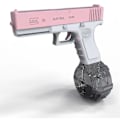 Miniatyrbild 1 av 3: Elektrisk vattenpistol, enknapps automatisk supersprutpistol Vattenblåsare för vuxna och barn Sommarpool Strand utomhus pink with drum
