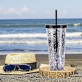 Miniatyrbild 5 av 5: 700 ml dubbellagers plastmugg, enkel genomskinlig glitterhalmkopp med paljetter, vattenkopp med stor kapacitet style4