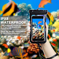 Miniatyrbild 3 av 5: Vattentät telefonväska, vattentätt phone case för simning Torrväska under vattnet med snöre för snorkling Båtliv Fiske Regnande för Iphone null none