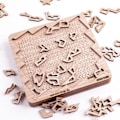Miniatyrbild 4 av 5: Pre-cut 3d trä pussel spelbräda med rund kant studenter lärande leksak gåva null none