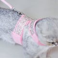 Miniatyrbild 5 av 5: Kattsele med strass, stötsäker kattsele, justerbar kattsele, bröstrem i väststil för katter null none