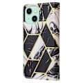Miniatyrbild 3 av 5: Marble Bronzing Läder Phone case för iPhone 15 Black