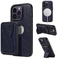 Miniatyrbild 1 av 5: Magsafe case kompatibelt med Iphone 15 Pro Max, Pu läder stötsäkert cover med magnetkorthållare Dark Blue For iPhone 15 Pro Max
