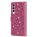 Miniatyrbild 3 av 5: Glitter Zipper Case för Samsung Galaxy Z Fold 4 Red gold