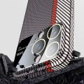 Miniatyrbild 5 av 5: Case i kolfiber för Iphone 15 Pro Max, logotypvy Ultratunt tunt case med linsskydd, kompatibelt med Magsafe Red-Black For iPhone 15 Pro Max