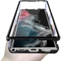 Miniatyrbild 1 av 4: Case för Samsung S22 Ultra, dubbelsidigt phone case i härdat glas med skärmskydd black