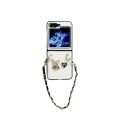 Miniatyrbild 3 av 3: Cute Cartoon Case kompatibelt Samsung Galaxy Z Flip 5 med remarmband, Cute Bear Z Flip 5 Cover White