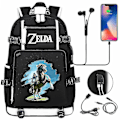 Miniatyrbild 1 av 4: Zelda Breath Of The Wild Eye Game USB ryggsäck - Cosplay skolväska för Botw-fans - Unisex bärbar väska för resor och spel, perfekt för stud 7
