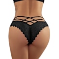 Miniatyrbild 1 av 3: Kvinnor Blommor Spets Underkläder Criss Cross Seamless Bikinitromsa S-3xl L