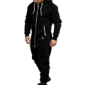 Miniatyrbild 2 av 3: Men Onesie Allt i ett Hoodie Zip Jumpsuit Winter Casual Hooded Romper Playsuit Black 3XL