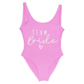Miniatyrbild 1 av 5: S-3xl Print Team Brud Baddräkt i ett stycke Kvinnor Badkläder Bachelorette Party Baddräkt Sommar Beatchwear Baddräkt pink L