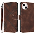 Miniatyrbild 1 av 5: Line Pattern PU case för iPhone 15 Brown