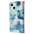 Miniatyrbild 3 av 5: Marble Bronzing Läder Phone case för iPhone 15 Blue