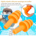 Miniatyrbild 5 av 5: 6 par återanvändbara öronproppar i silikon, vattentäta ljudreducerande öronproppar, 3 färger Wi null none