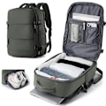 Miniatyrbild 1 av 5: Vattentät reseryggsäck Flygplan bärbar ryggsäck Stor kapacitet Multifunktionsbagage Lättviktspassform 17 tums bärbar dator 17.3inch gray green