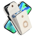 Miniatyrbild 1 av 4: Kompatibel med Iphone 12/14- case Plånbok med korthållare, Rfid-blockerande läder Skyddande dubbla knappar Stötsäkert cover White iPhone 12