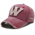 Miniatyrbild 1 av 4: Broderi Mjuk denimvisor Herrkeps Cap Baseballkepsar Lastbilsförare Sport Löpning Fiske Fotvandring Hatt Kvinnor Dropshipping A183 Red