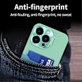 Miniatyrbild 5 av 5: Läderkamera Case För Iphone 15 Pro Max Med Kortplats Stativhållare Black