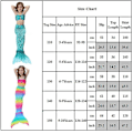 Miniatyrbild 2 av 2: Barn Flickor Mermaid Tail Bikini Set Baddräkt Badkläder Simdräkt Multicolour 8-9 Years